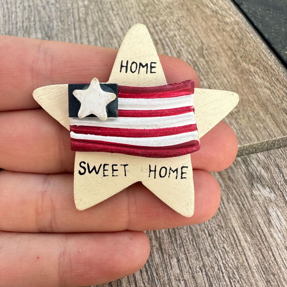Home Sweet Home American Patriotic Star Brooch Pin